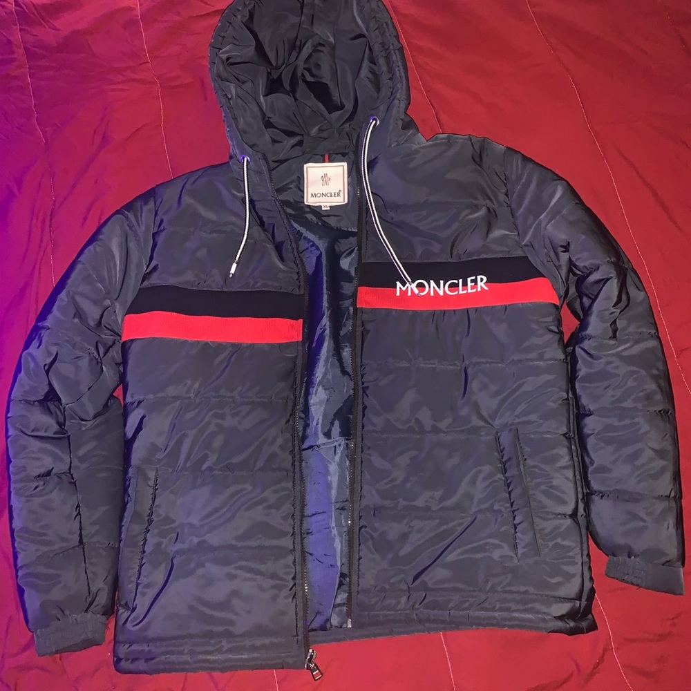 Navy Blue Moncler Coat only worn twice and in Great Condition ‼️